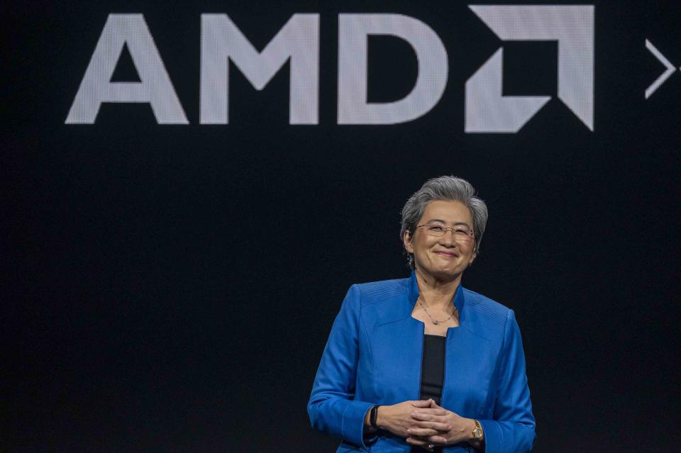 <p>David Paul Morris / Bloomberg / Getty Images</p> AMD CEO Lisa Su in San Jose, Calif., in December. 