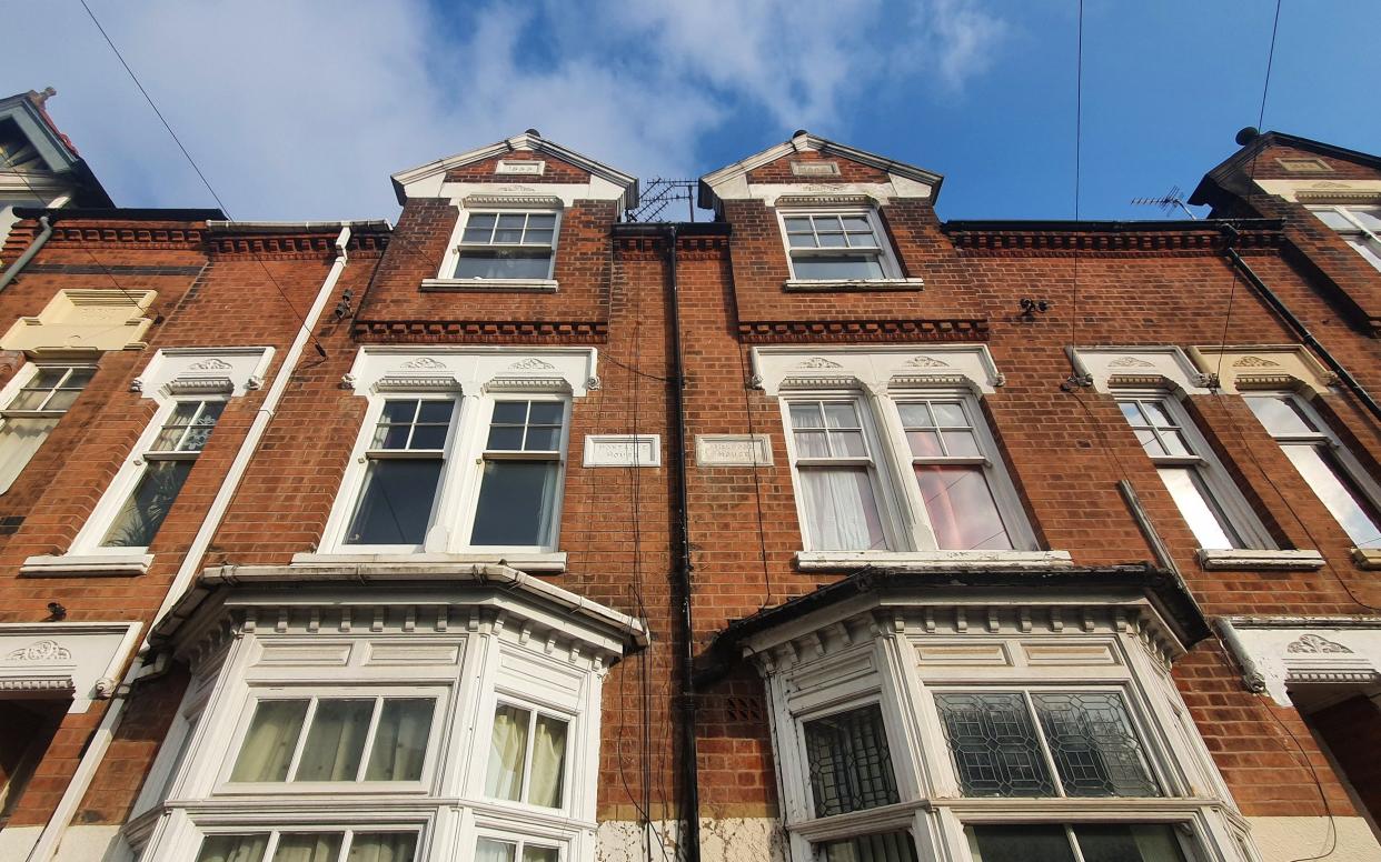 Front of Victorian residential buildings