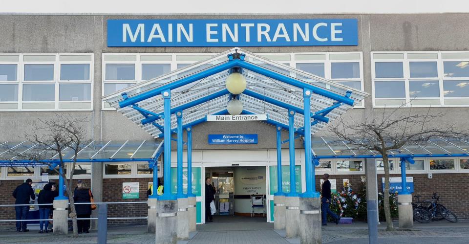 A view of the William Harvey Hospital in Ashford, Kent, which is part of the East Kent Hospitals University NHS Foundation Trust.