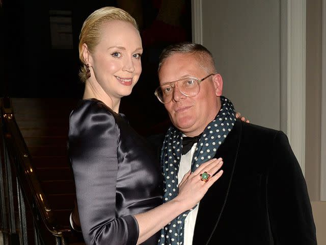 <p>Richard Young/Shutterstock</p> Gwendoline Christie and Giles Deacon at Porter Magazine's Incredible Women Letters Live Special Performance on November 29, 2016.