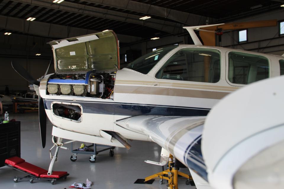 When planes break down or need repairs, mechanics at Port City Air tow the plane to an aircraft hangar at Portsmouth International Airport at Pease, where they will be repaired.