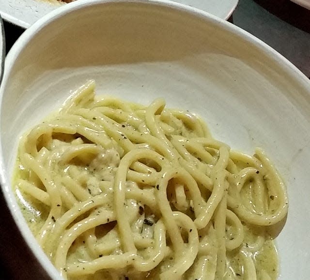 Housemade pasta in the Cacio e Pepe dish is on the menu at Oberlin's new location.