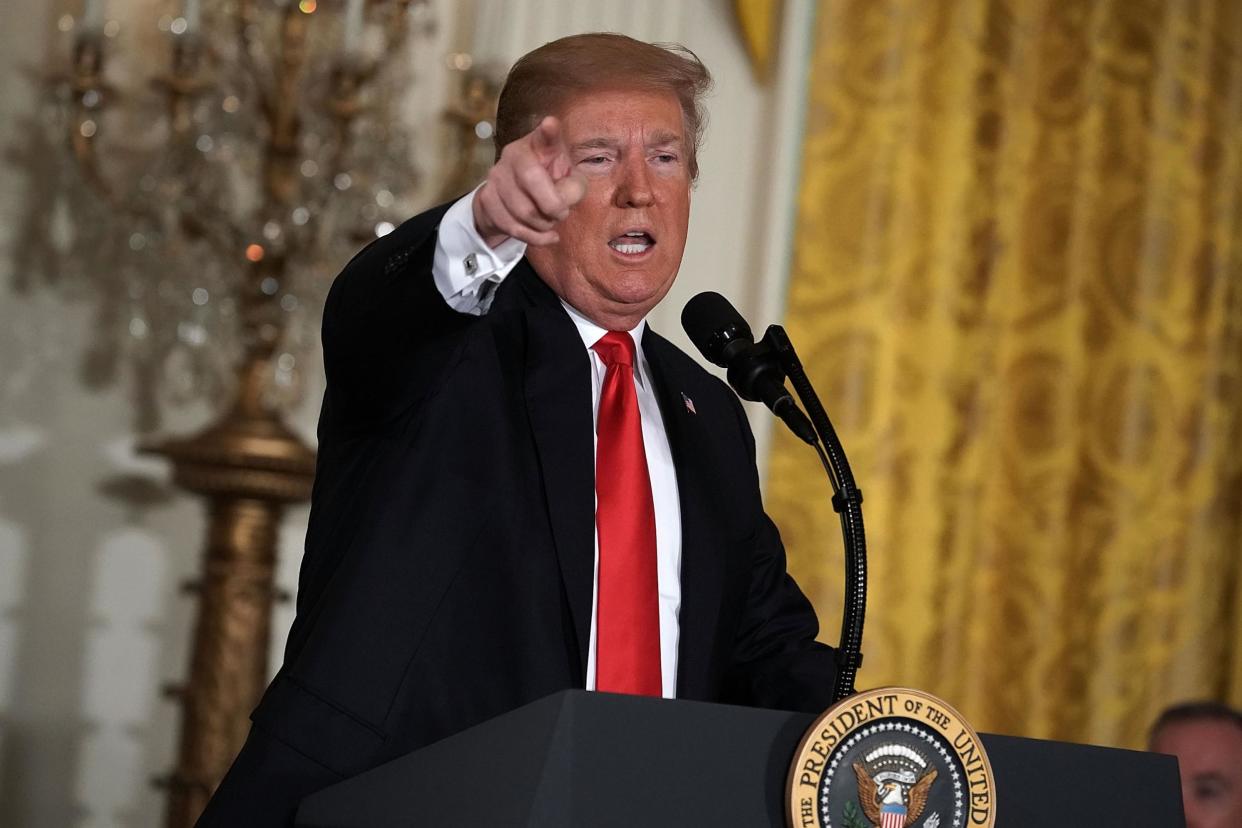 President Donald Trump speaks during a meeting of the National Space Council at the East Room of the White House: Alex Wong/Getty Images