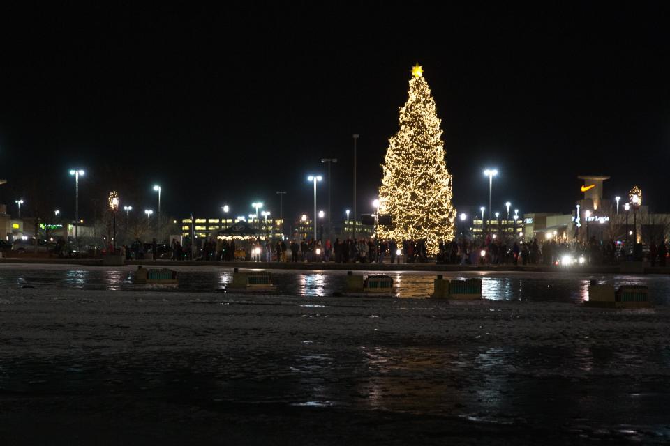 Jordan Creek Town Center in West Des Moines lights its tree in 2014.