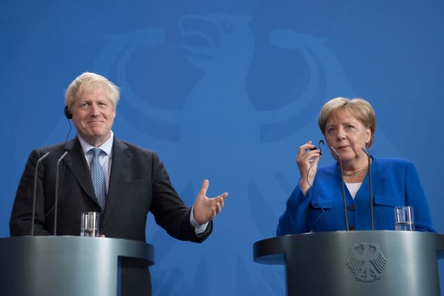 Boris Johnson and Angela Merkel