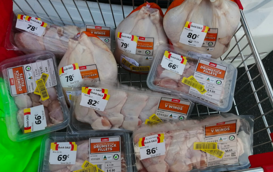 Discounted Coles chicken haul.