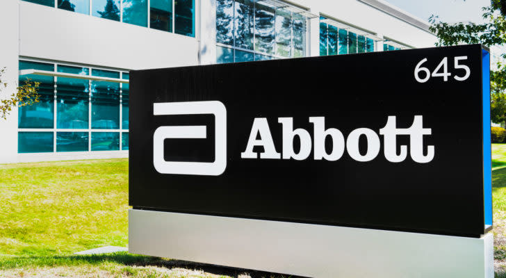 Close up of Abbott Laboratories sign at their headquarters in Silicon Valley