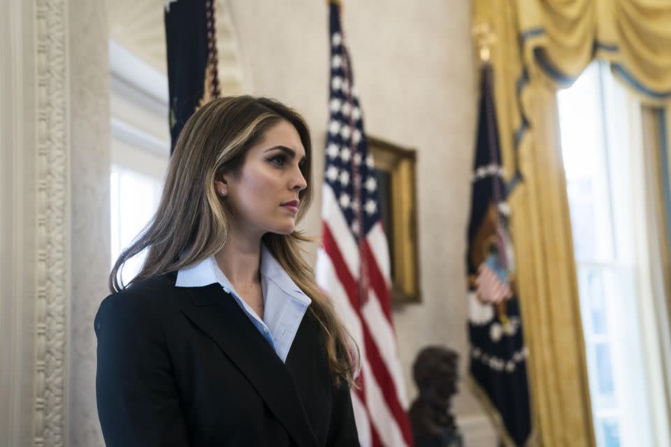 One of Trump's one of the POTUS' closest advisers Hope Hicks has announced plans to resign. Photo: Getty