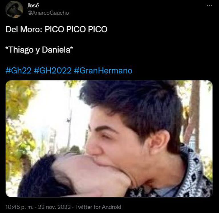 Las redes reaccionaron al apasionado beso de Thiago y Daniela en la casa de Gran Hermano