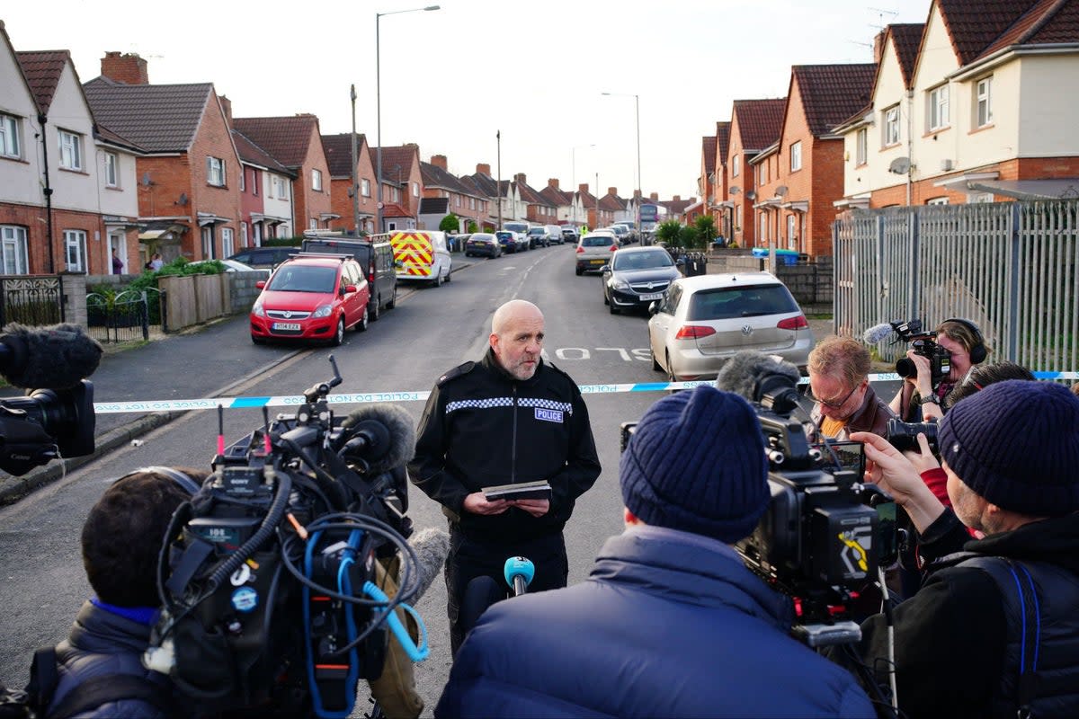 Bristol Commander Supt Mark Runacres speaks to the media at the scene (PA)