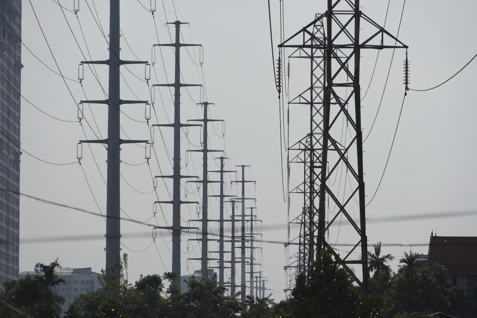 This photo shows power lines in Hanoi, Vietnam, on June 8, 2023. Vietnam has released a long-anticipated energy plan meant to take the country through the next decade and help meet soaring demand while reducing carbon emissions. (AP Photo/Hau Dinh)