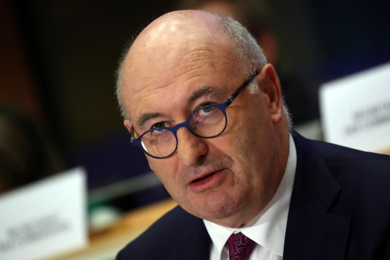 European Trade Commissioner-designate Phil Hogan of Ireland attends his hearing before the European Parliament in Brussels, Belgium September 30, 2019.  REUTERS/Yves Herman