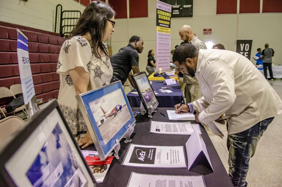 The Re-Entry Job Fair is a job fair targeting people who have previously been incarcerated and was held at the Martin Luther King Jr. Center in Lafayette. Thursday, July 25, 2019.