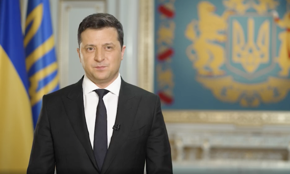 Volodymyr Zelenskiy told his people to remain resolute in an address. 