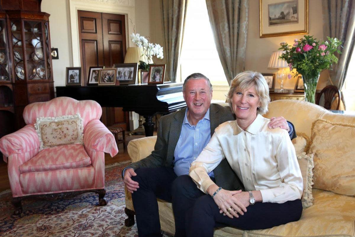 Elegant and beautifully furnished: Sir Thomas and Lady Emma Ingilby in their private quarters Picture: Richard Doughty Photography <i>(Image: pic supplied)</i>