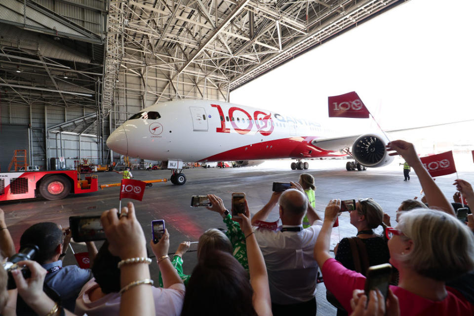 SYDNEY, AUSTRALIA - NOVEMBER 15: Qantas is entering its 100th year of service. (Photo by Mark Metcalfe/Getty Images)