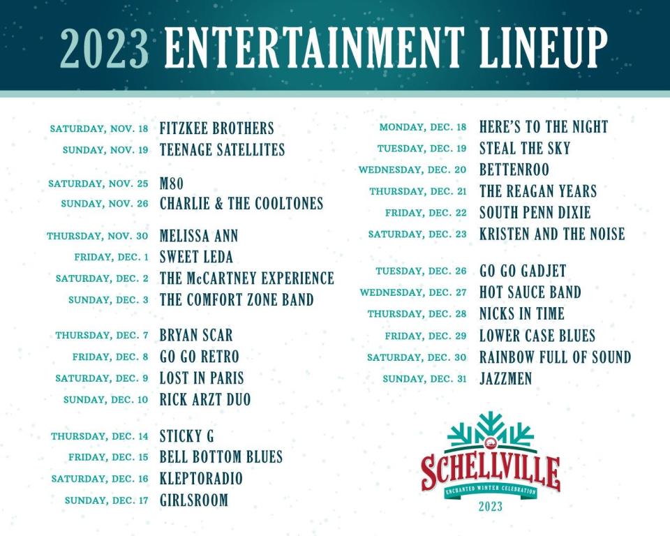 Schellville's 2023 entertainment lineup.