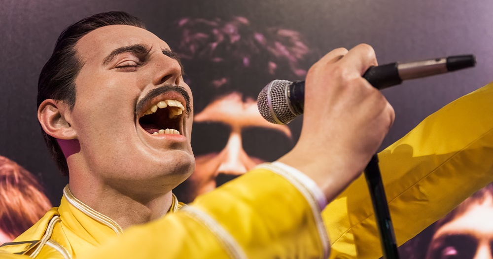 This image is of Freddie Mercury's wax figure.