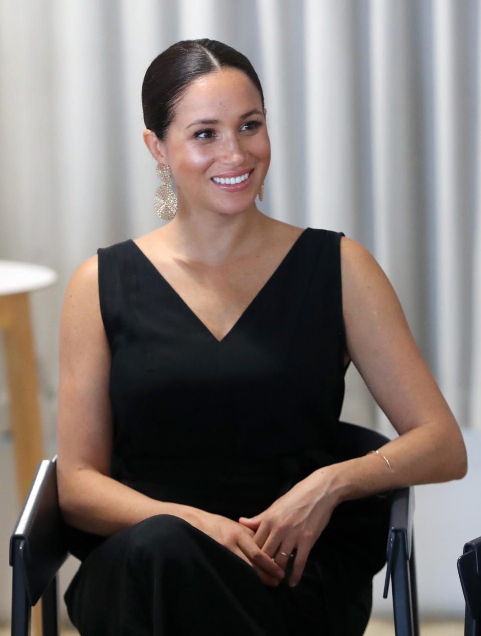 Meghan speaks with 12 inspiring female entrepreneurs as she visits Woodstock Exchange [Photo: Getty]