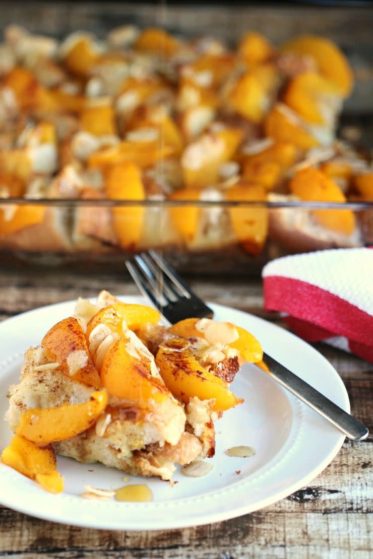Peach French Toast Bake With Almonds