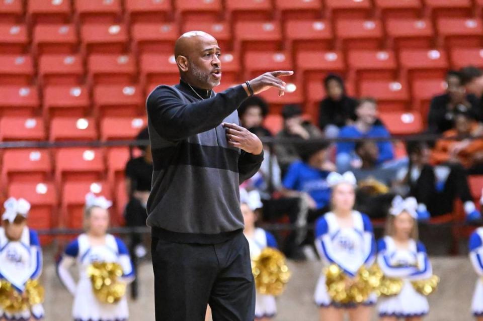Boswell’s John Reese is the 2023-2024 Fort Worth-area girls basketball coach of the year. Boswell basketball/Courtesy to the Star-Telegram