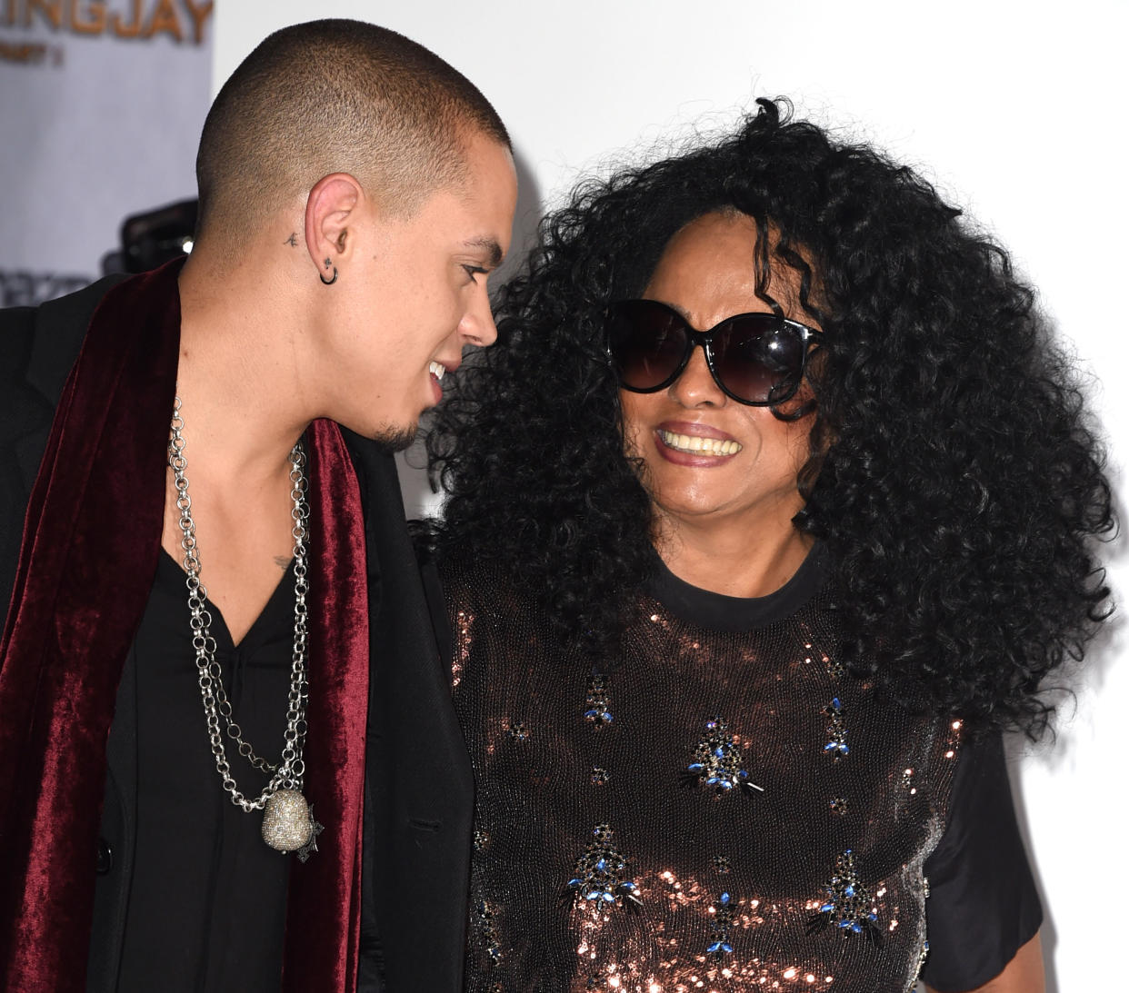 LOS ANGELES, CA - NOVEMBER 17:  Evan Ross and Diana Ross arrives at the 