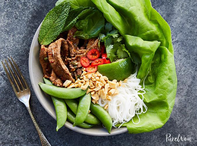 Thai Beef Bowls with Rice Noodles