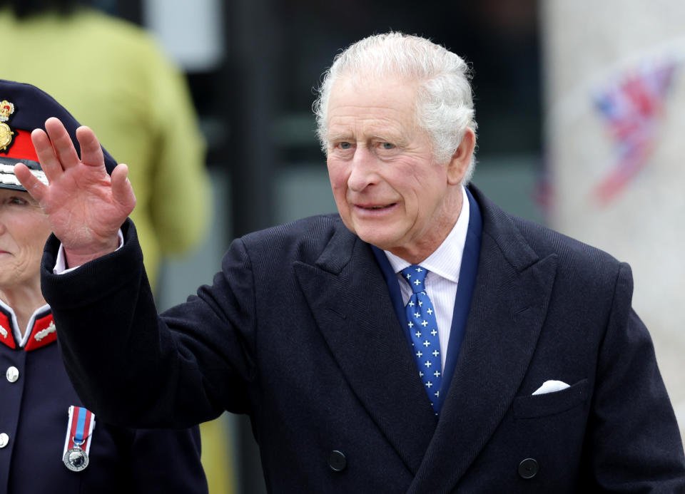 King Charles III departs The Church of Christ the Cornerstone in Milton Keynes, England