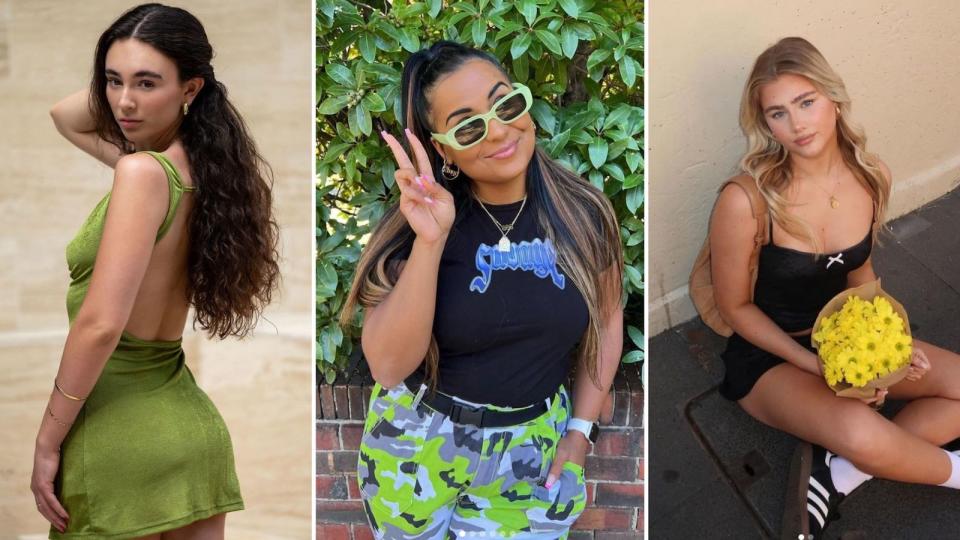 Compilation image of Gen-Z Aussies JadeeVice, Sopha Doha and JasmineTXO