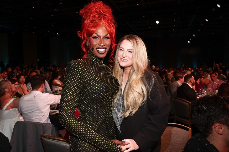 Shea Couleé and Meghan Trainor at The 2023 Streamy Awards held at the Fairmont Century Plaza Hotel on August 27, 2023 in Los Angeles, California.