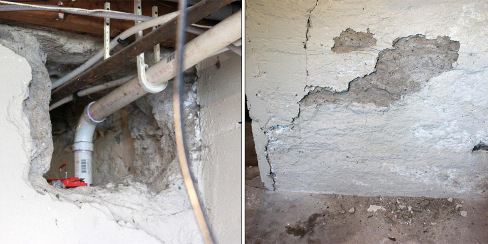 Areas in Jimari Brown's home in need of repair. (Michelle Cho / NBC News)
