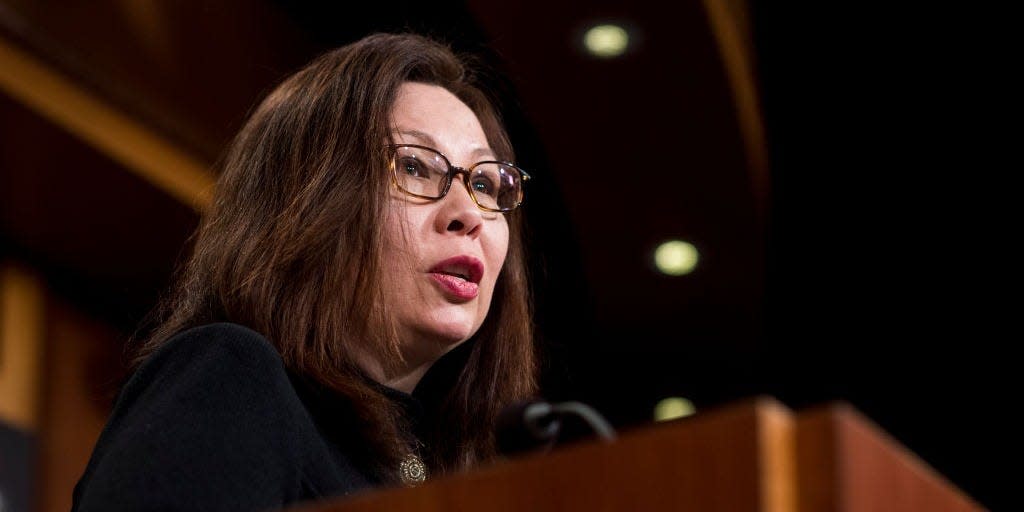 en. Tammy Duckworth, D-Ill., speaks during a Senate Democrats' news conference