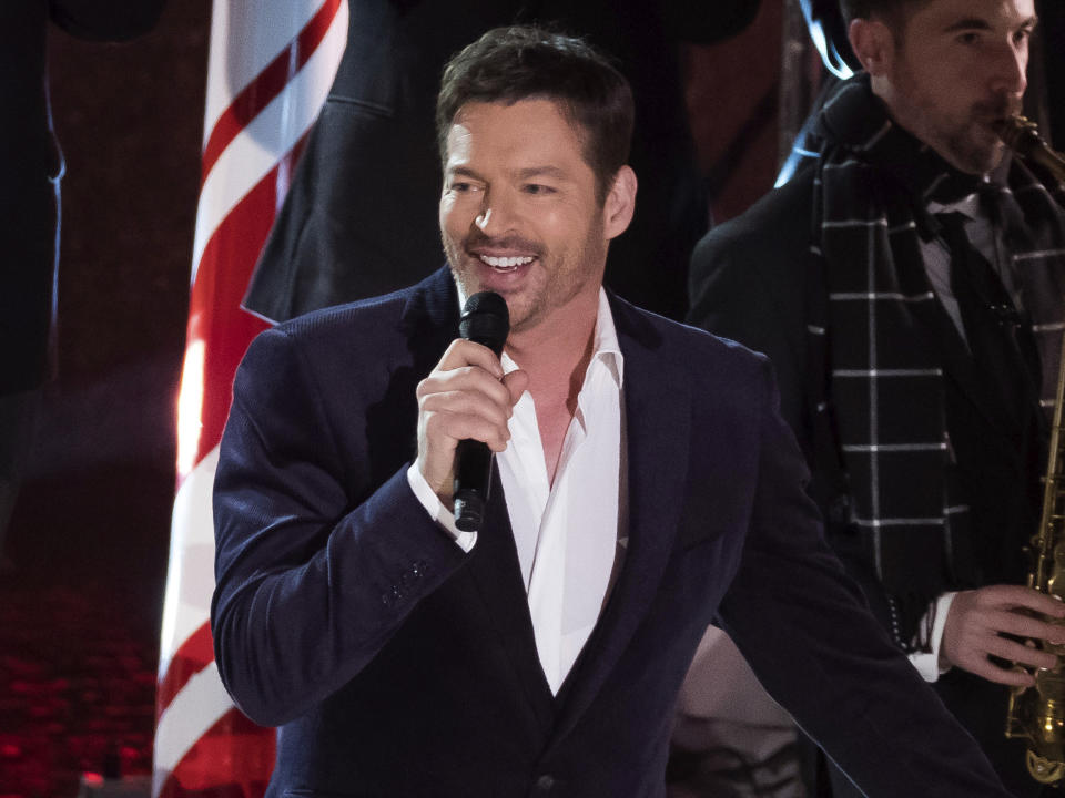 FILE - Harry Connick Jr. performs during the 85th annual Rockefeller Center Christmas Tree lighting ceremony on Nov. 29, 2017, in New York. The soundtrack to the popular holiday special “A Charlie Brown Christmas” has sold more than five million copies. Connick Jr. covered “Christmas Time is Here” for his own holiday album "Make It Merry." (Photo by Charles Sykes/Invision/AP, File)