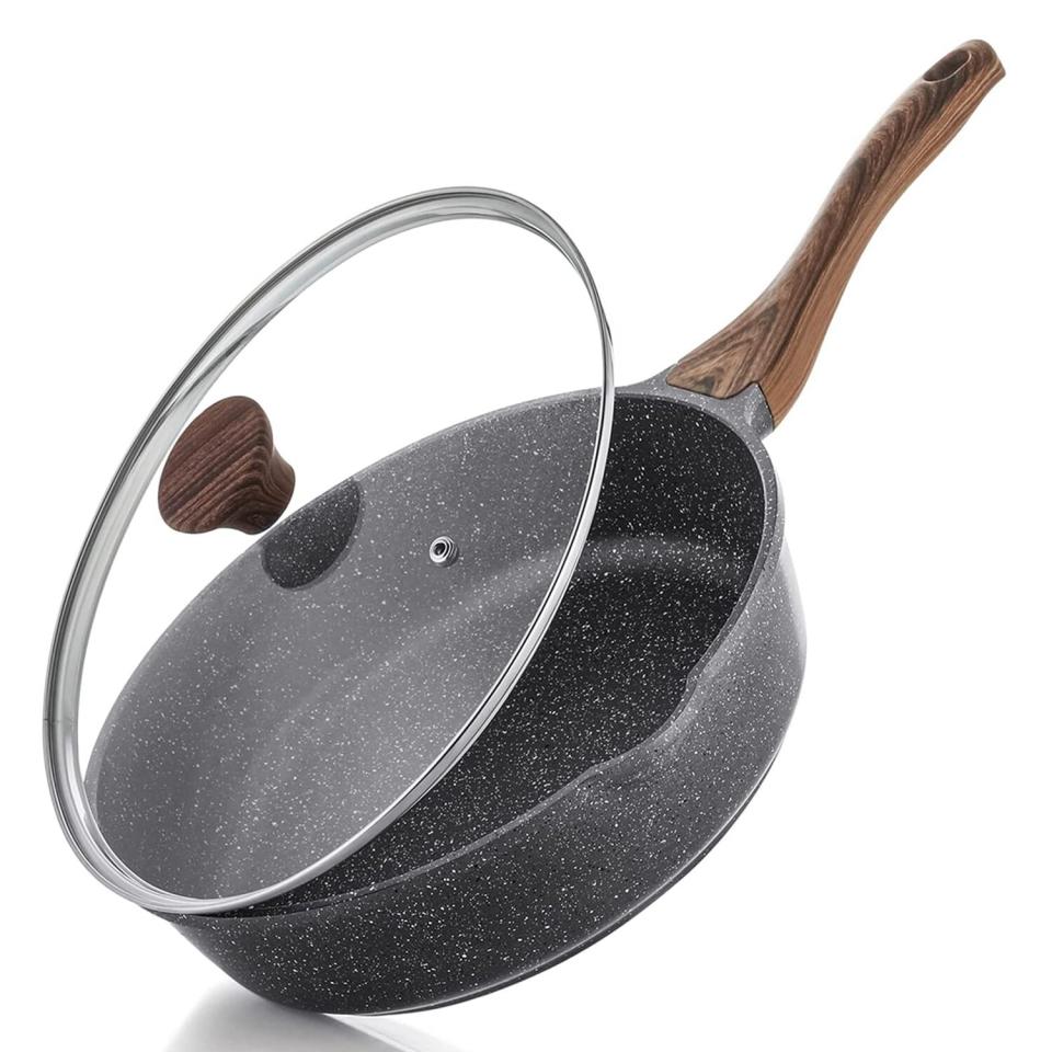 Sensarte Nonstick Skillet,Deep Frying Pan with Glass Lid