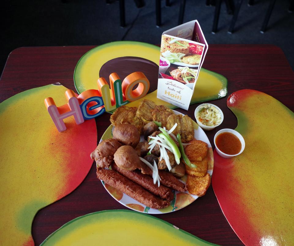 From the Delicious Restaurant in Brockton: The Fritay Plate, consisting of sweet potatoes, fried plantains, and malanga fritters, seen here on Wednesday, Aug. 31, 2022.