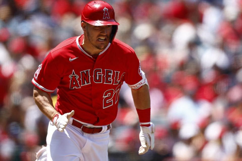 天使主砲（Mike Trout）近況不佳，三連戰累積11打數無安打，一共吞下9次三振。法新社