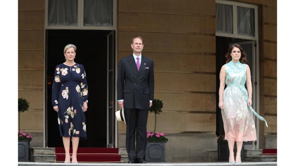 Sophie, Countess of Wessex, Prince Edward, Earl of Wessex and Princess Eugenie of York attend the Duke of Edinburgh Gold Award presentations at Buckingham Palace on May 22, 2019 in London, England. 