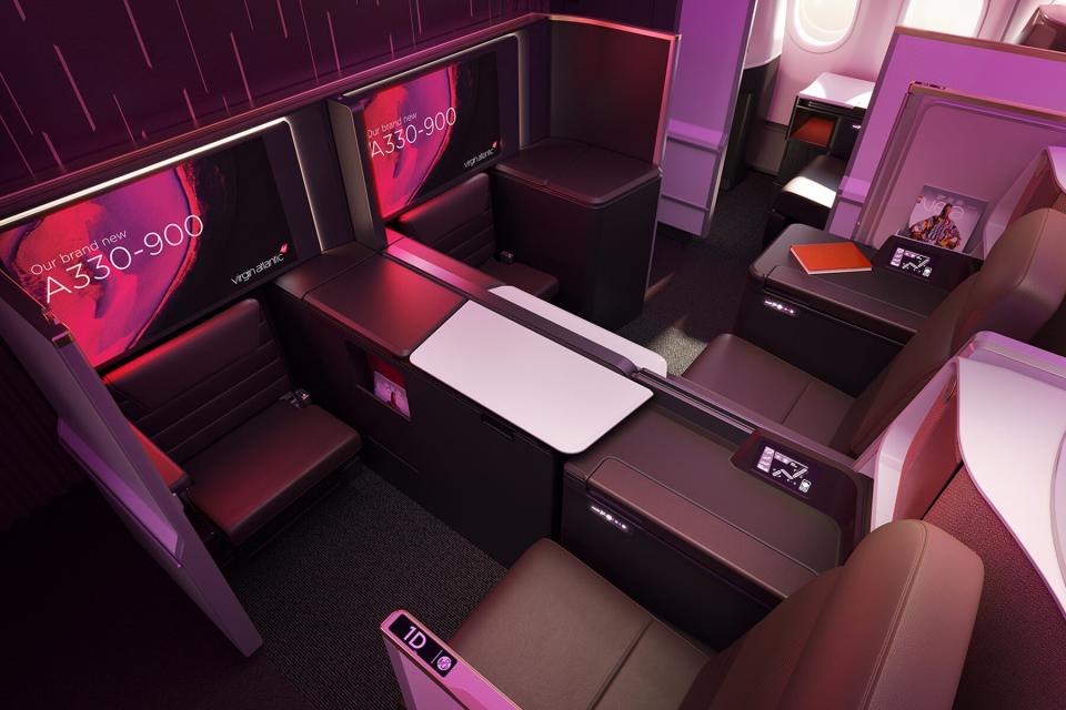 The upper cabin onboard the A330NEO Virgin Airlines Airbus