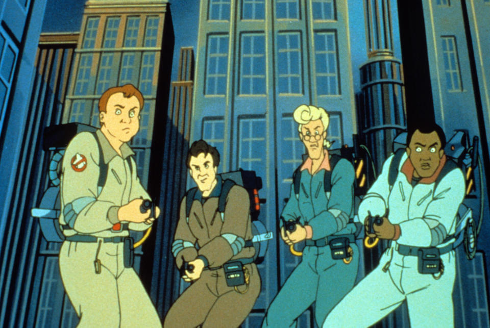 cartoon of ghostbusters