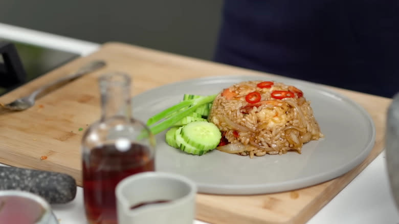 Garnished fried rice