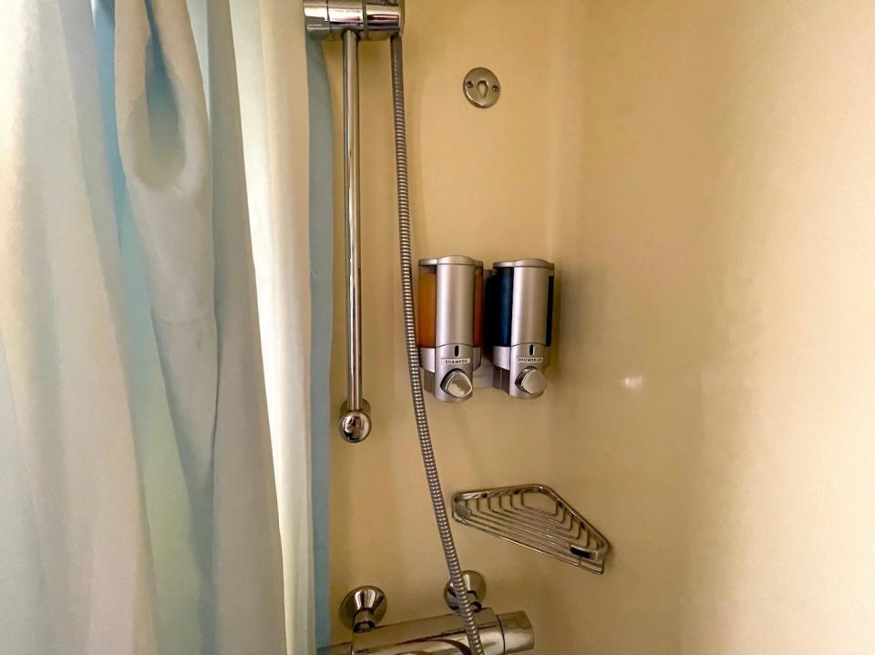 The interior of the small shower.