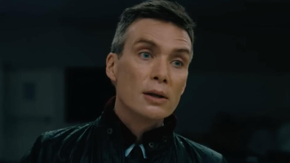 Cillian Murphy with blue eyes in Oppenheimer