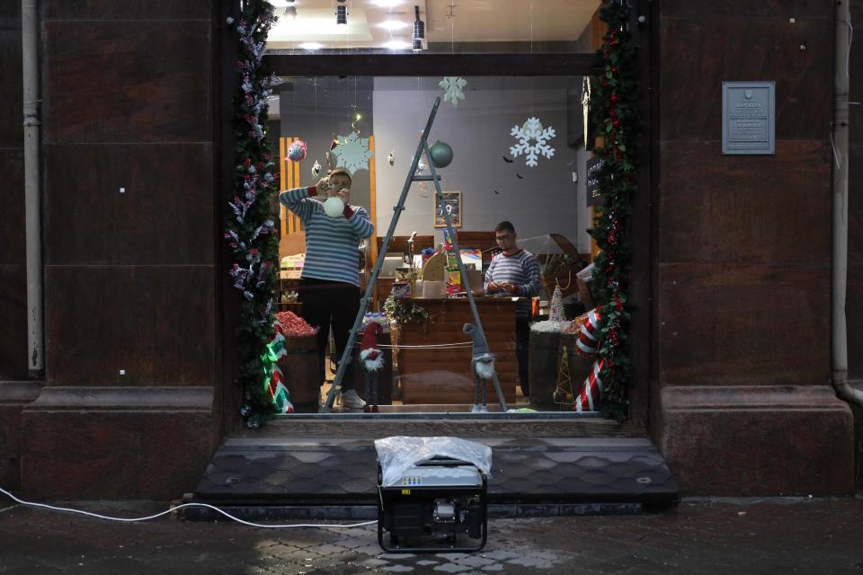 A power generator outside a shop in the centre of Odesa (AFP/Getty)