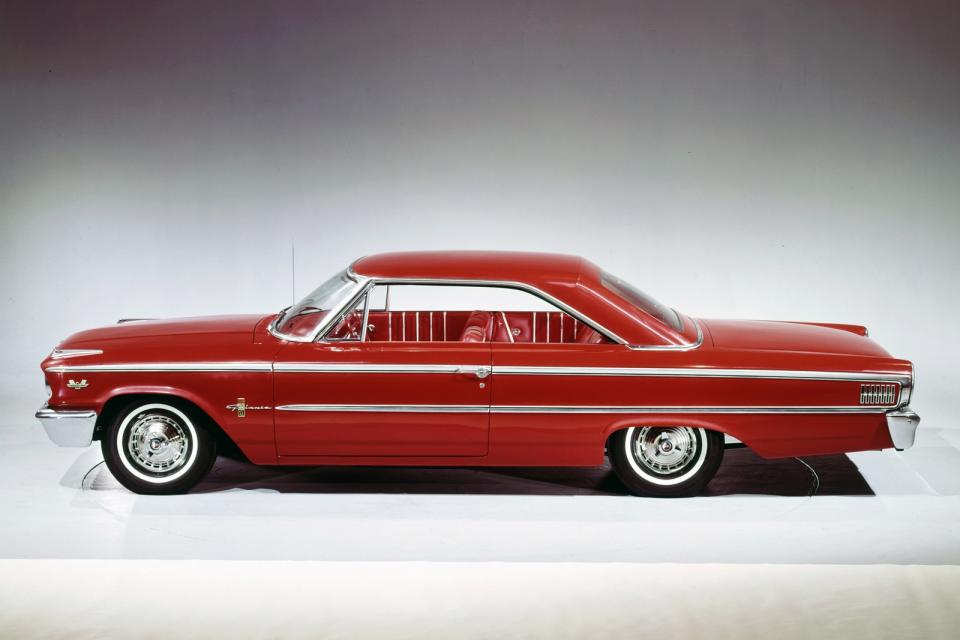 <p>The Galaxie name was used as a coverall for Ford’s full-size cars in the early 1960s, but the model introduced in 1964 stands out as a styling high point. To help Ford’s efforts in NASCAR racing at the time, all saloon and coupé models for this year featured a much more sloping rear window to give better aerodynamics.</p><p>With power from Ford’s excellent V8 engines, racing success followed in the US and further afield. The Galaxie also proved its worth in the showroom, where the two-door hard-top model became the best-selling Galaxie XL model ever made. Ford also built 50 special lightweight versions of the Galaxie with fibre glass bodywork and tuned 7.0-litre V8 motors for use in drag racing.</p>