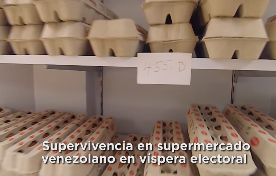 Supervivencia en supermercado venezolano en víspera electoral