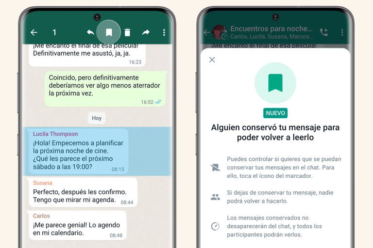 Conservar en el chat: así es la nueva función de WhatsApp para guardar mensajes temporales antes de que se autoeliminen