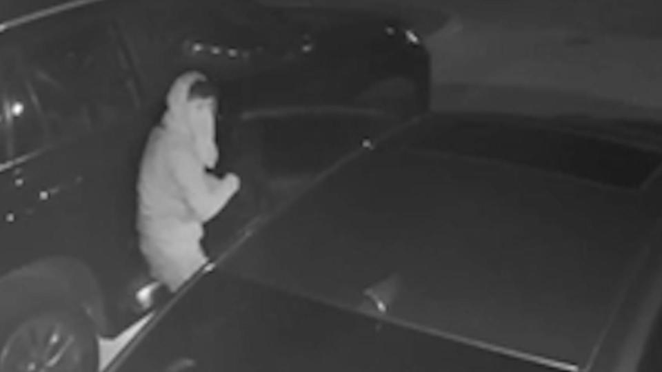 A security camera filmed a suspected car burglar who stole $2,200 in cash along with credit cards from parked vehicles on Joe Castillo Street in far East El Paso early in the morning of Aug. 23, 2022.