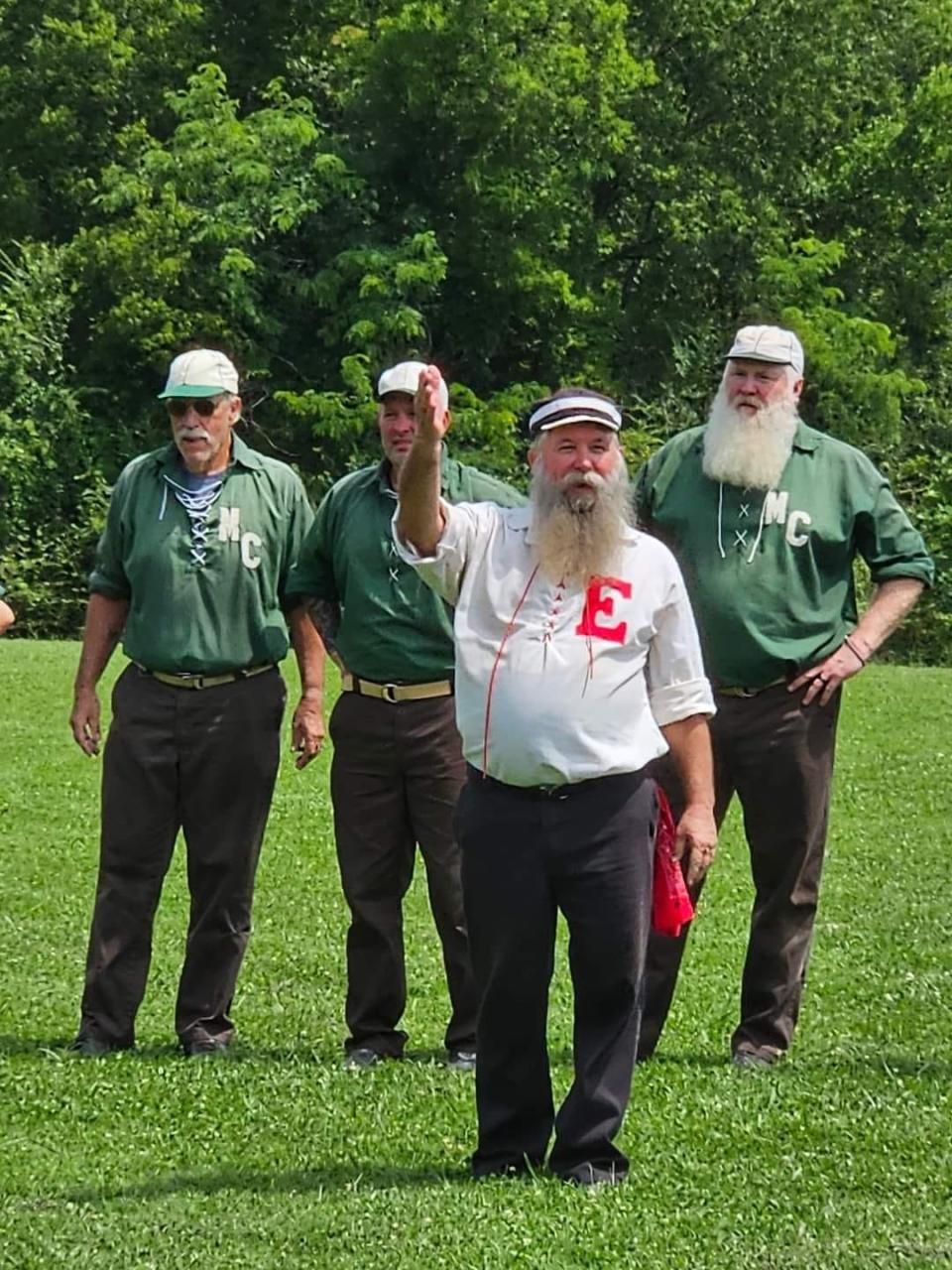 Vintage Base Ball at Historic Ramsey House included a salute to veterans, quite a few of whom attended the game. July 8, 2023