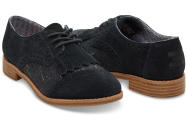 <p>Or if shoes are more their thing, for every pair of TOMS shoes purchased they give a new pair of shoes to a child in need. <a rel="nofollow noopener" href="http://www.toms.co.uk/featured-shops/black-suede-wool-with-kiltie-womens-brogues" target="_blank" data-ylk="slk:[TOMS, £69.99];elm:context_link;itc:0;sec:content-canvas" class="link "><em>[TOMS, £69.99]</em></a> </p>