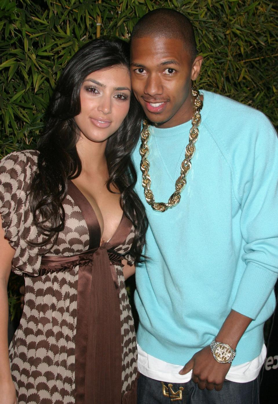 Kim Kardashian and Nick Cannon during Launch of "Hollywood Covered" Magazine and Niki Shadrow's Birthday at Falcon in West Hollywood, California, United States